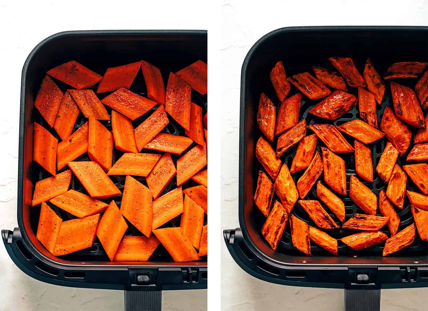 air fryer carrots before and after