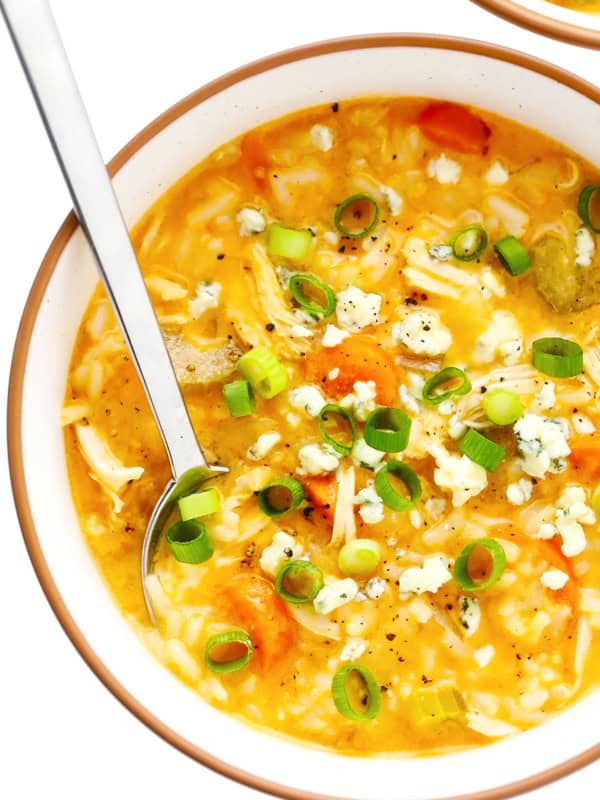 Creamy Buffalo Chicken and Rice Soup