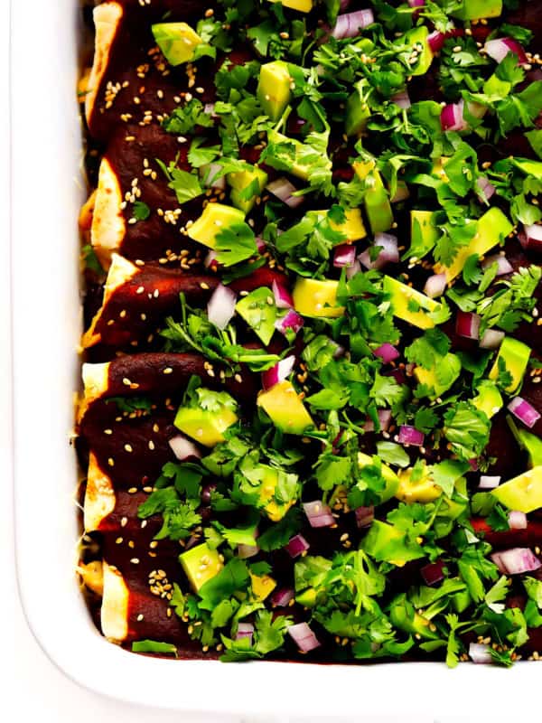 Holy Mole Enchilada | Made with chicken, pork, or your choice of vegetarian fillings